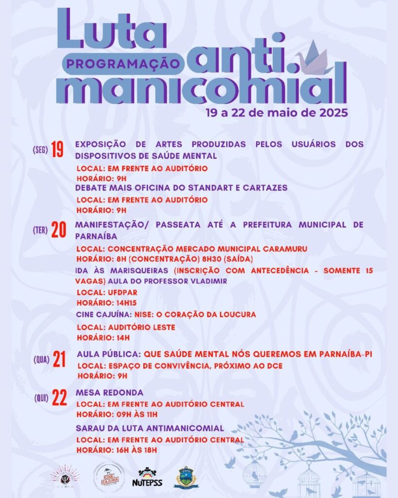 PROGRAMAÇÃO SEMANA DA LUTA ANTIMANICOMIAL